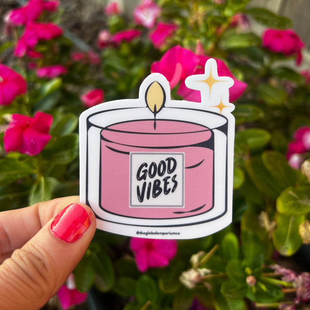 Good Vibes Candle Vinyl Sticker