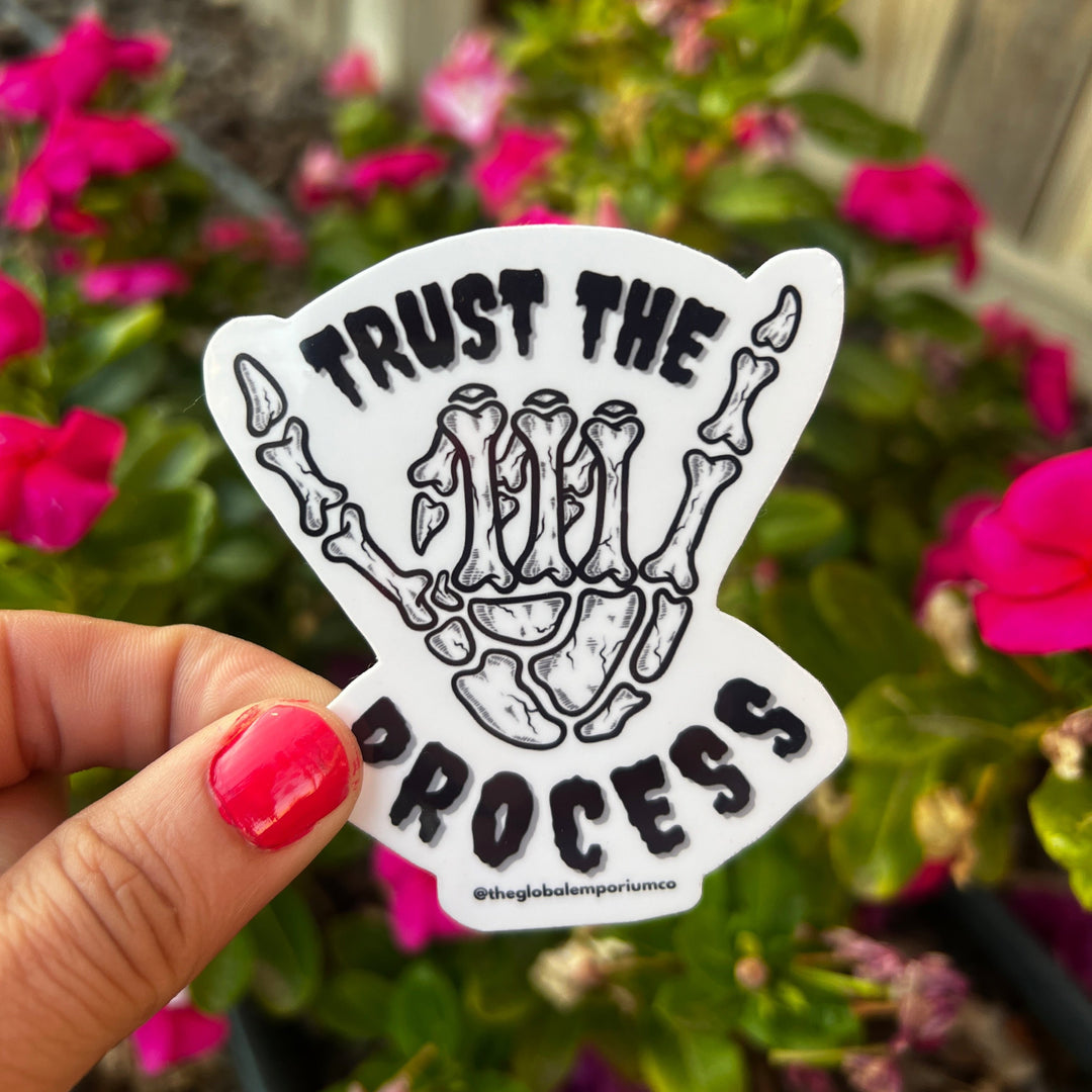 Trust the Process Skeleton Vinyl Sticker