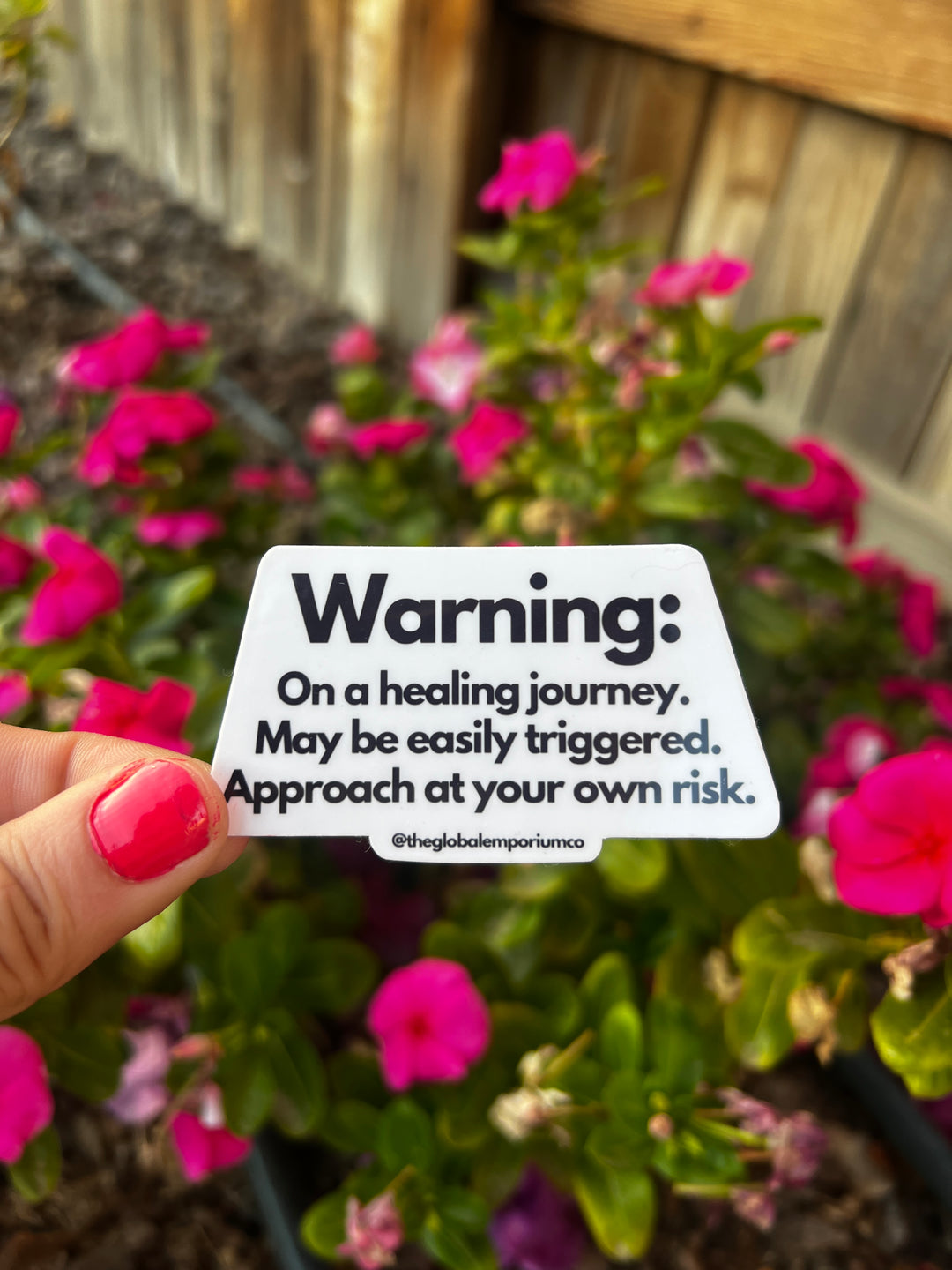 Warning on a Healing Journey Vinyl Sticker