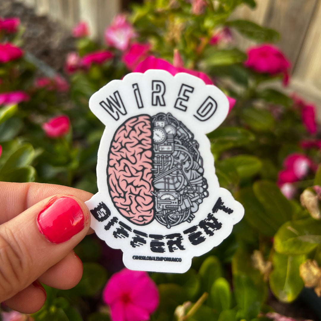 Wired Different Brain Vinyl Sticker
