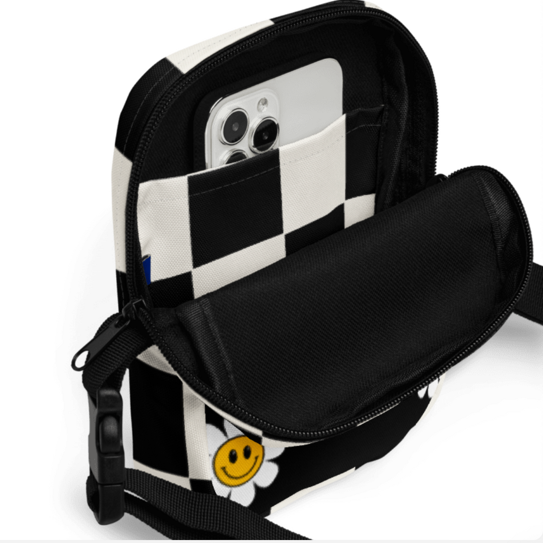 Checkered Daisy Utility crossbody bag