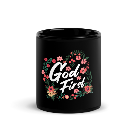 God First Black Glossy Mug