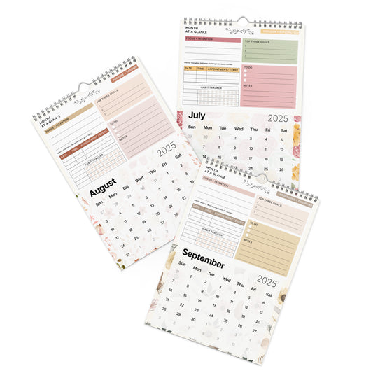 2025 Conscious 12 Month Wall Calendar Floral