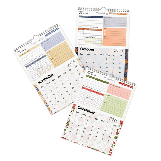 2025 Conscious 12 Month Wall Calendar Floral